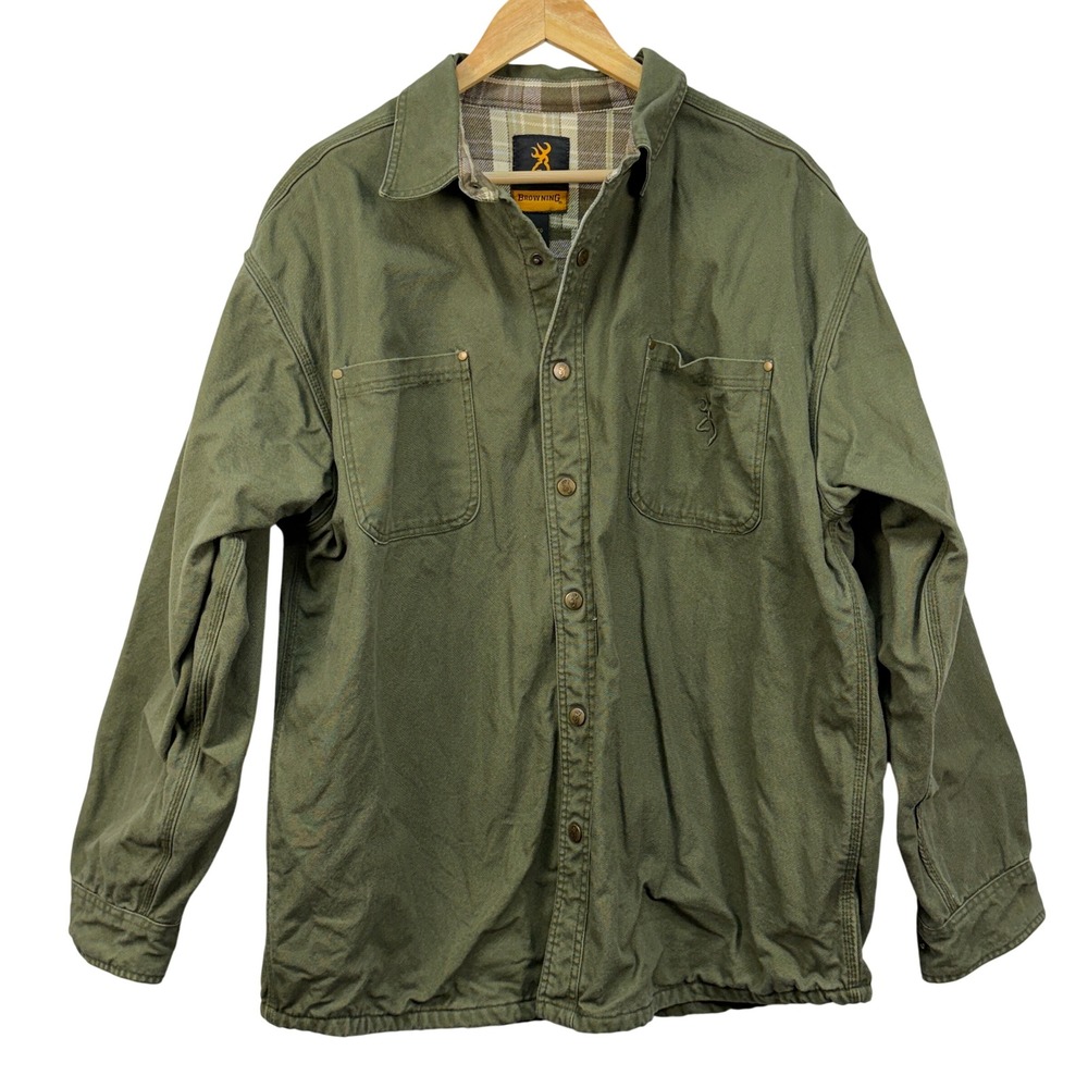 Mens Browning Cotton Canvas Flannel Lined Jacket Shacket XL